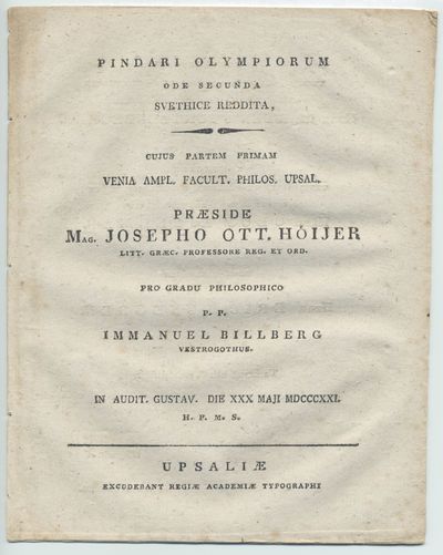 Pindari Olympiorum ode secunda suethice reddita.…