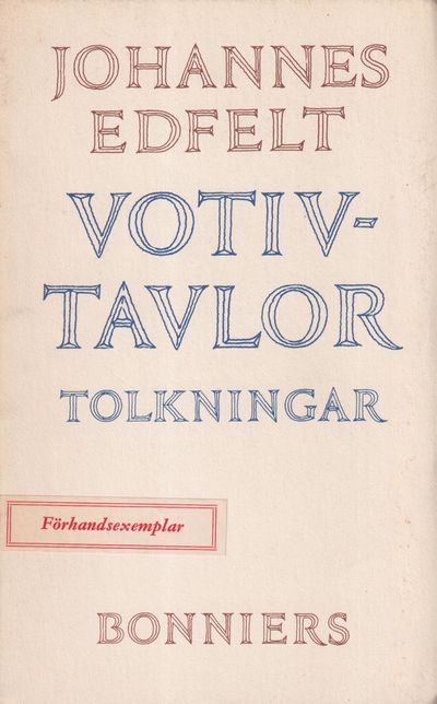 Votivtavlor. Tolkningar. [Utg. av] Albert…