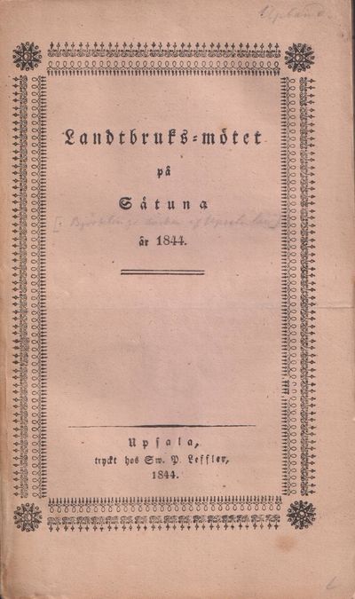 Landtbruks-mötet på Sätuna år 1844. Bihang till…