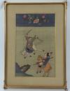 19th-CENTURY CHINESE EMBROIDERED SILK DEPICTING MOUNTED WARRIORS