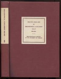 cover of Selective Check Lists of Bibliographical Scholarship Series B, 1956-1962