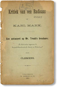 Kritiek van een Radicaal op Karl Marx. Een antwoord op Mr. Treub's brochure: 