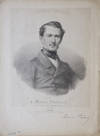 Half-length portrait lithograph by Francis Davignon [D'Avignon] after a daguerrotype by P. Haas of the pianist in formal dress on the cover of his "Postillon Polka," the 7-page score of which is included