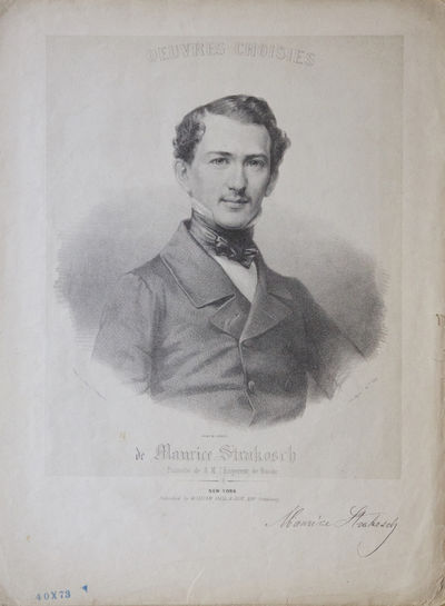 Half-length portrait lithograph by Francis Davignon [D'Avignon] after a daguerrotype by P. Haas of the pianist in formal dress on the cover of his "Postillon Polka," the 7-page score of which is included