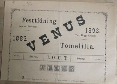 Venus. Festtidning 28 februari 1893.