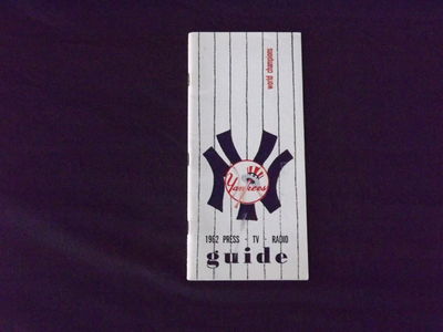 New York Yankees 1962 Press TV Radio Guide.