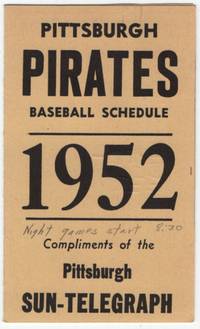 image of (Baseball Schedule): Pittsburgh Pirates Baseball Schedule 1952