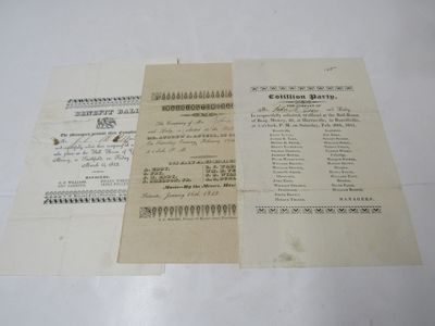 3 Rhode Island, Massachusetts Invitations Washington Ball