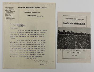 Report of the Principal of the Utica Normal & Industrial Institute Utica, Mississippi 1910-1911 [cover title]