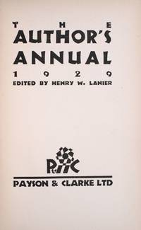 The Author's Annual 1929 [Thornton Wilder's copy]
