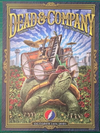 Dead and Company - 2021 - Tour Poster - Dallas, TX - Dos Equis Pavilion, Oct 14, 2021