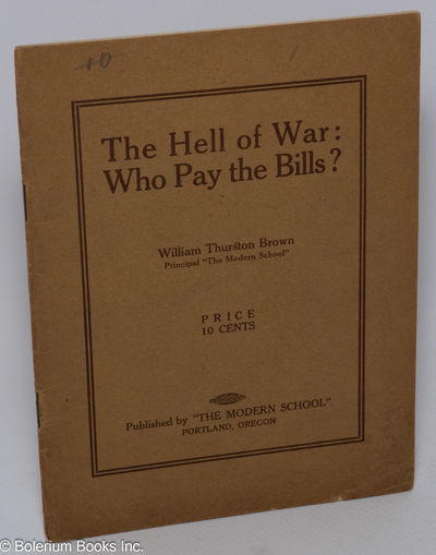 Portland, OR: The Modern School, 1911. Pamphlet. 29p., wraps toned, minor chipping of the rear wrap ...