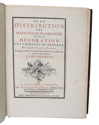 De la Distribution des Maisons de Plaisance et de la Décoration des Edifices en general. 2 vols. [On the Designing of Country Seats and the Decoration of Buildings in General]. - [THE PEAK OF ARCHITECTURE] (photo 2)