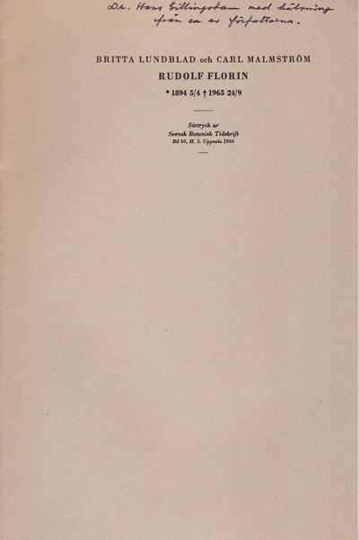 Rudolf Florin. 5/4-1894 – 24/9 1965. Särtryck ur…