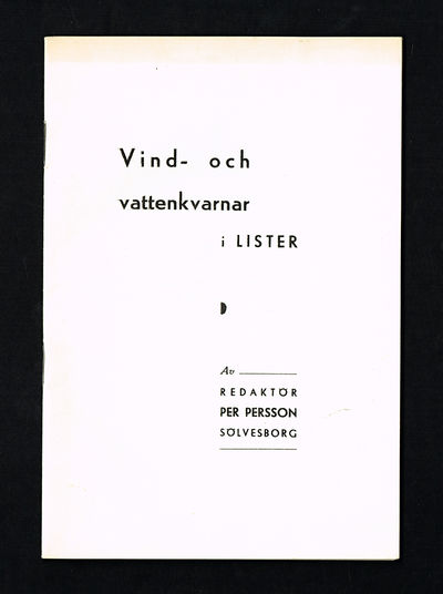 Vind- och vattenkvarnar i Lister.