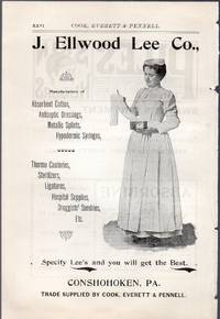 image of An Original 1896 Full Page Advertisement for Medical Supplies J. Ellwood Lee Company