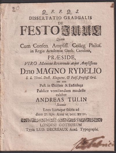 Dissertatio gradualis de festo Juul quam ...…