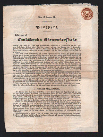 Prospekt. (Bihang till Barometern 1863.)…