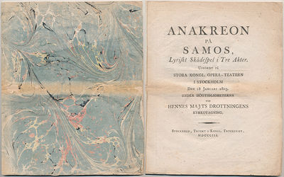 Anakreon på Samos, lyriskt skådespel i tre akter.…