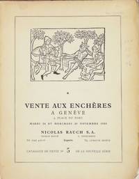 Vente aux Encheres a Geneve: Manuscrits Enlumines, Incunables - Livres Espagnols, Beaux Livres du XVI au XIX S. Hippologie Collction Topffer De M. E. CH., Livres Modernes Illustres