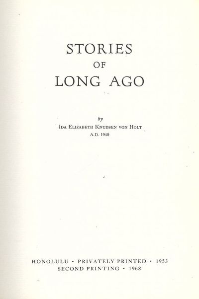 STORIES OF LONG AGO