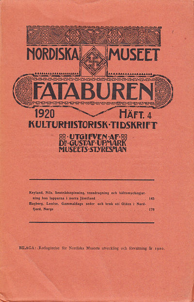 Fataburen. Kulturhistorisk tidskrift. 1920, häfte…