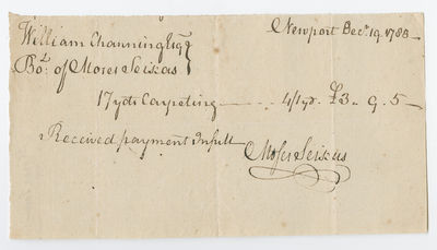 Rare document of Newport Jewish leader Moses Seixas – who wrote address that elicited George Washington’s most famous statement on religious freedom and citizenship