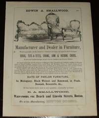 image of Original 1853 Vintage Full Page Illustrated Advertisement for Furniture Manufacturer