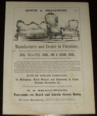 Edwin A. Smallwood Furniture Manufacturer Original 1853 Vintage Full Page Illustrated Ad by A. D. Jones (editor) - 1853