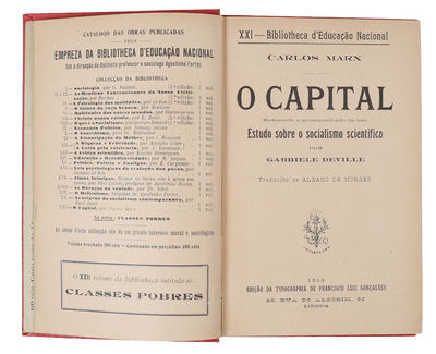 O Capital. (i.e. Portuguese: "Das Kapital"). - [FIRST PORTUGUESE EDITION OF THE MOST IMPORTANT ABRIDGED VERSION OF "THE CAPITAL"] (photo 4)