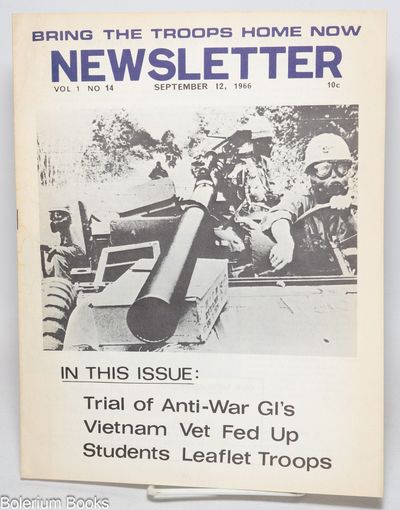 Bring the Troops Home Now Newsletter: Vol. 1, no. 14 (September 12, 1966)
