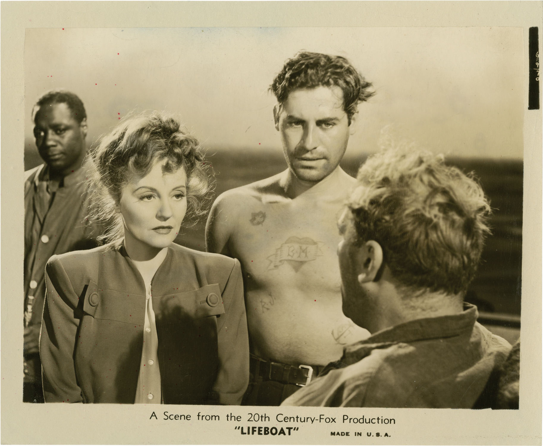 Lifeboat (Two original photographs from the 1944 film) by Walter Slezak (starring) William