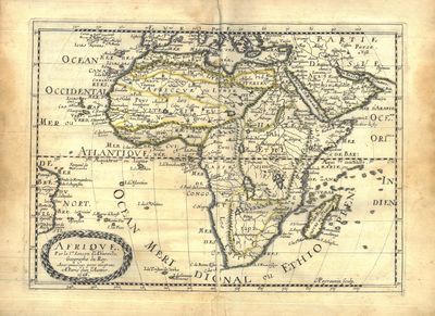 L’Afrique en plusieurs cartes nouvelles, et exactes ; & en divers traicte’s de geographie, et d’histoire. La où sont descripts succinctement, & avec une belle methode, & facile ses empires, ses monarchies, ses estats, &c. les moeurs, les langues, les religions, le negoce, et la richesse de ses peuples, 6c. Et ce qu’il y de plus beau, & de plus rare dans toutes les parties, & dans ses isles. Dediée à Messire Nicolas Foucquet Vicomte de Melun, et de Vaux ; Ministre d’Estat, Sur-Intendant des finances, & Procureur General de Sa Majesté. (photo 5)