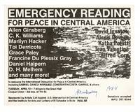 Emergency reading for peace in Central America by [Ginsberg, Allen], [David Ignatow] et. al