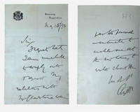 Autograph letter signed by Governor of Canada, John Campbell the 9th duke of Argyll (1807-1900) about the death of Prime Minister William Gladstone