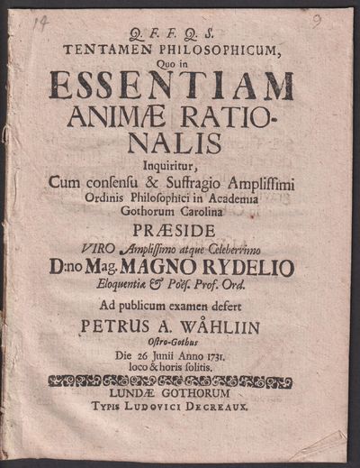 Tentamen philosophicum quo in essentiam animae…