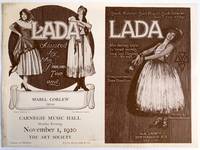 Flyer for a performance by Lada at Carnegie Music Hall, NYC, 1920