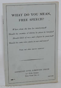 cover of What Do You Mean, Free Speech