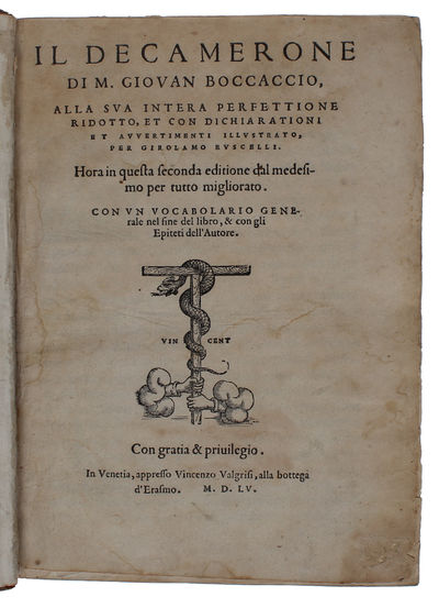 Il Decamerone. alla sua intera perfettione…