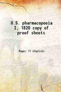 U.S. pharmacopoeia I, 1820 copy of proof sheets 1820