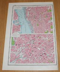 Street Plans of Liverpool and Manchester from Harmsworth's 1922 Atlas of the World - Single Sheet