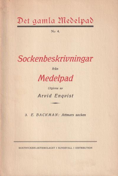 Sockenbeskrivningar från Medelpad. 4 [e.g. 3]. E.…