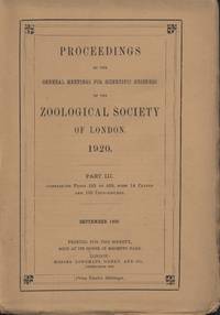 image of Proceedings of the Zoological Society of London 1920(3)