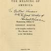 Herbert Hoover's Speech, Recollecting Life, Career, and Country, Signed 