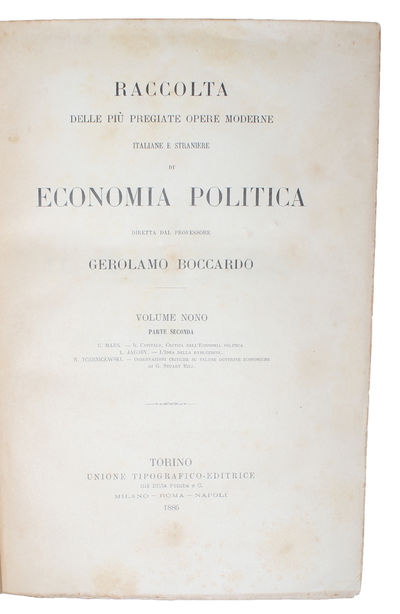 Il Capitale. Critica dell'economia politica. - [FIRST COMPLETE ITALIAN TRANSLATION OF MARX' "DAS KAPITAL"] (photo 3)