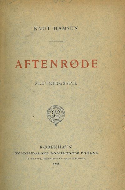 Aftenrøde. Slutningsspil.