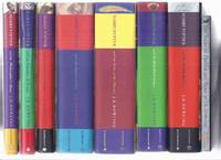 EIGHT Volumes: Harry Potter and the Philosopher&#039;s Stone ( AKA: Sorcerer&#039;s Stone ); Chamber of Secrets; Prisoner of Azkaban; Goblet of Fire; Order of Phoenix; Half Blood Prince; Deathly Hallows book 1 2 3 4 5 6 7 &amp; Tales of Beedle the Bard ( Philosophers ) by PLEASE READ DESCRIPTION --- Rowling, J K ( Joanne )(aka Robert Galbraith / Kennilworthy Whisp / Newt Scamander )(Notes By Albus Dumbledore) ( uses the BRITISH format and spelling and grammar ) - 2000