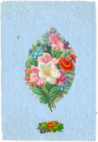 Valentine With Applied Scrap Center of Colorful Flowers