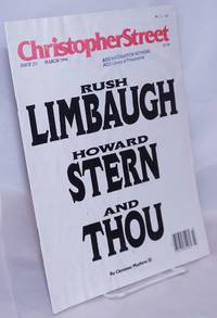 image of Christopher Street: #211, March, 1994: Rush Limbaugh, Howard Stern_Thou