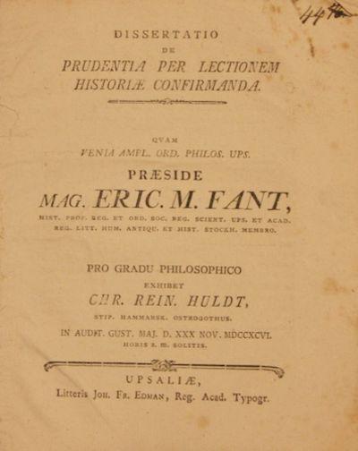 De prudentia per lectionem historiæ confirmanda.…